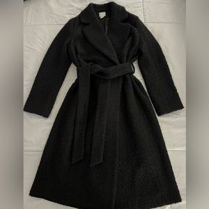 H&M Black Teddy Bear Wrap Coat - Worn Once - Size 6